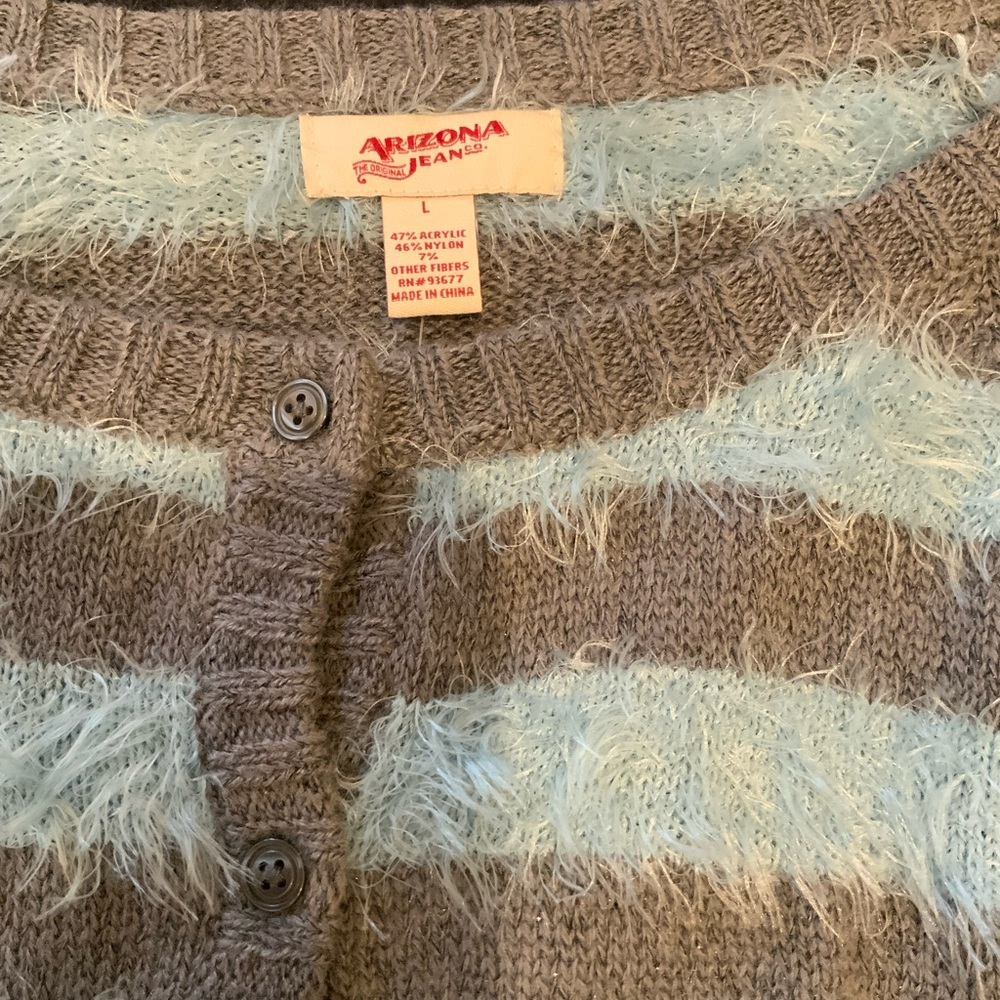 Soft blue/gray faux mohair sweater, size 10